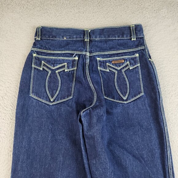 Vintage L'Avion Jeans 30 XL Bootcut Dark Wash Blue Denim Pants Western Rodeo - Picture 9 of 10